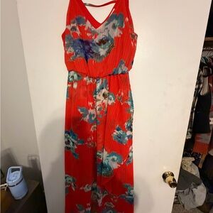Sienna Sky Red and Blue Patterned Dress